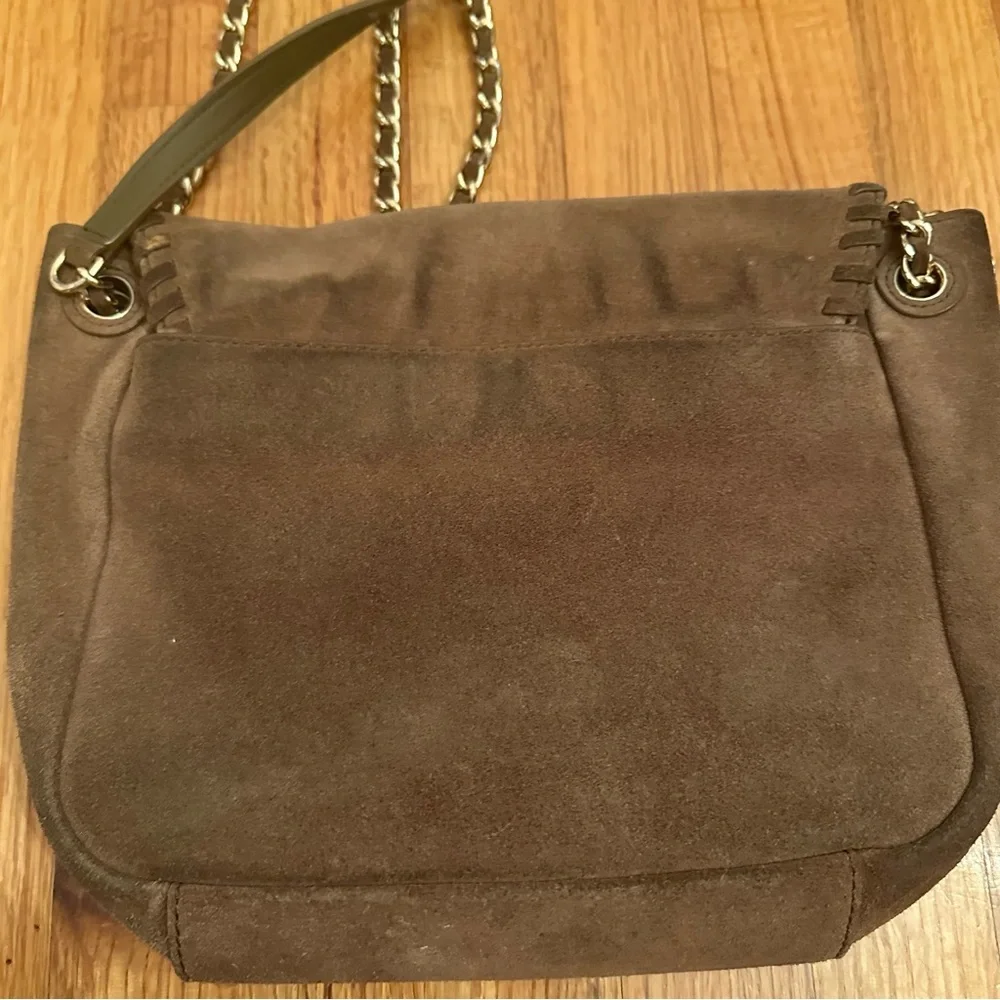TORY BURCH Marion River Rock Suede Flap Chain Shoulder